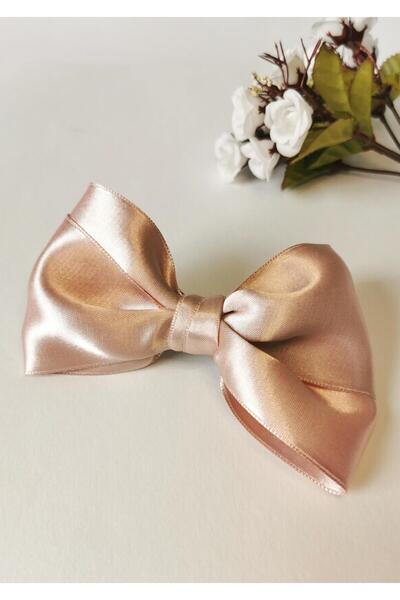 Halley Concept مشبك أوتوماتيكي على شكل فيونكة من الساتان بلون وردي باهت