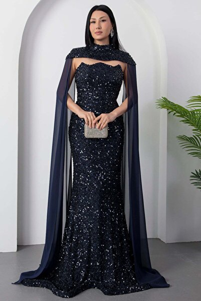 PULLIMM Рокля без презрамки с болеро деколте и бродерия от тюл DNS2053