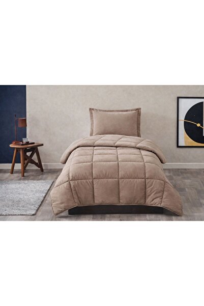 VELLON HOME 3 PARÇA ÇARŞAFI LASTİKLİ COLOURİST YATAK SETİ TOPRAK- SÜTLÜ KAHVE
