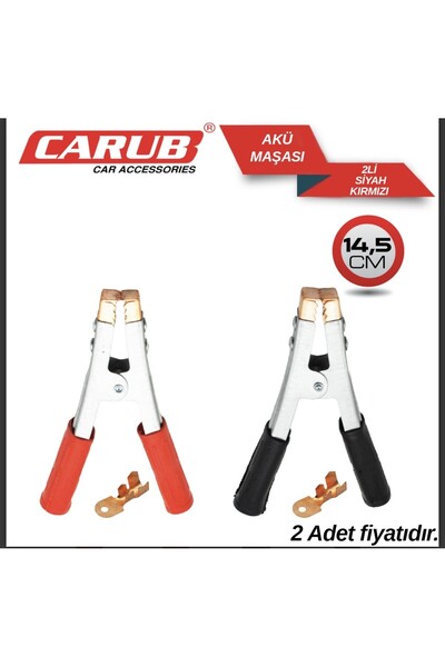 Carub Akü Maşası Profesyonel Kırmızı Siyah 2 Li
