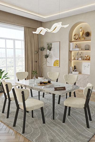 Hardalım Consept 80 x 130 Açılabilir Mutfak Masa Takımı Yemek Odası Takımı ,S...