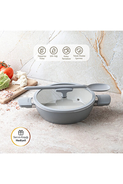 Emsan Swiss Rs 30 cm Karniyarik Pot Gray