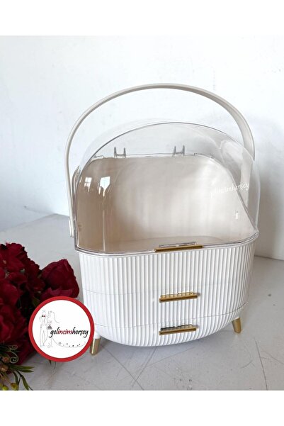 Gelincimherşey Şeffaf Bölmeli Çekmeceli Gelin Makyaj Organizeri