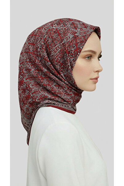 Karaca Eşarp Mori̇ya Patterned Cupro Scarf - Red