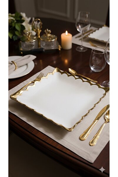 Sembol Daisy Square Serving Plate 26X26 cm