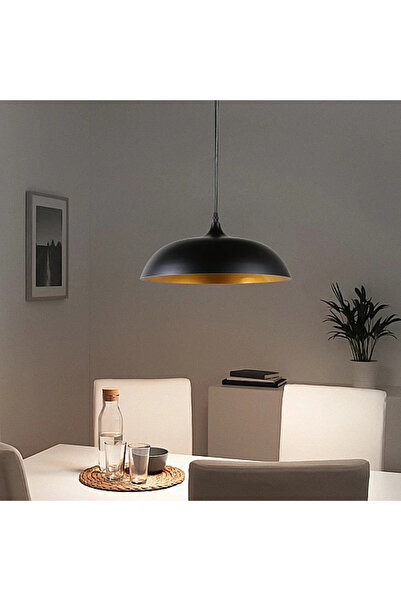 Humer نجف علاقي مودرن اسود مع ذهبي E27*1L قطر 35 سم