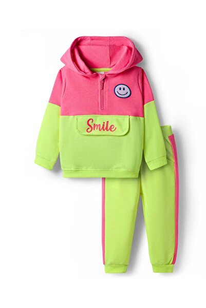 Babyhug Terry Knit Full Length Hooded T-Shirt and Joggers with Smiley Print -...