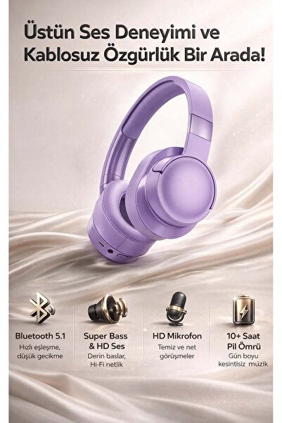 FaroxTech Kablosuz Kulak Üstü Bluetooth Kulaklık 5.1 - Yüksek Ses Kalitesi Su...