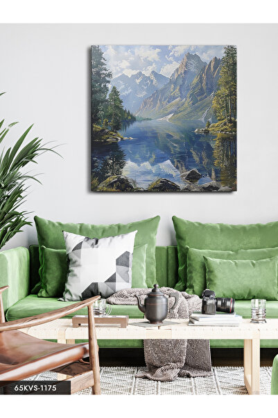 Evinemoda Oil Painting Lookalike Landscape One Piece Square Canvas - Canvas A...