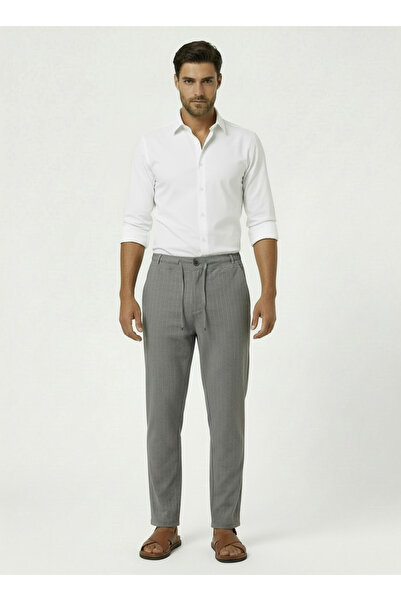 MODENZO Men's Striped Trousers Fabric Comfortable Full Fit Back Zipper Stylis...