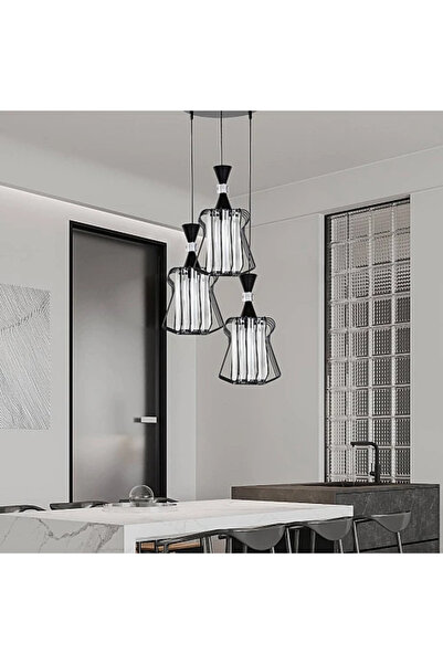 Humer نجف علاقي مودرن اسود E27*3