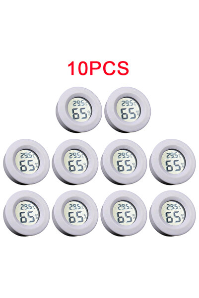 choice2 10 قطع بيضاء، 4 قطع مقياس حرارة ورطوبة رقمي بشاشة LCD، مقياس إلكتروني...