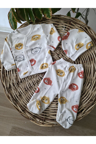 Özlev Baby طقم ملابس داخلية لحديثي الولادة من مطبوع قطع بلون الخردل، مصنوع من...