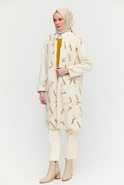 Setrms Desenli Fermuarlı Dokulu Kaban