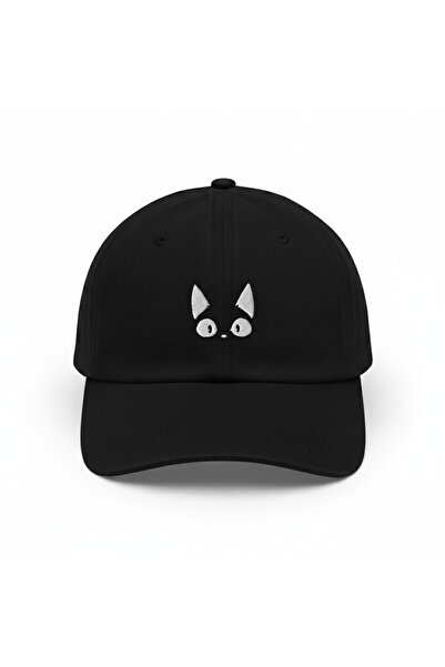 LUCEA Siyah Kedi Nakışlı Cırtcıtlı Şapka | Unisex Ayarlanabilir Baseball Cap ...