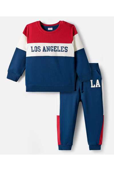 Babyhug طقم مكون من بلوزة بأكمام طويلة وبنطال رياضي من قماش تيري المحبوك، مزي...