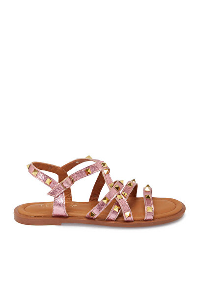 Tergan Pembe Hakiki Deri Kadın Sandalet - K25Y1SN67778-J91