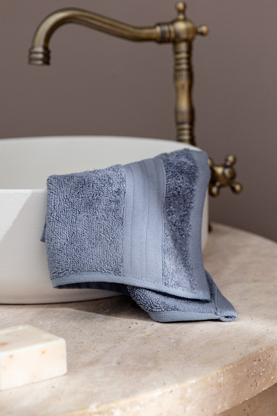 Madame Coco Martha 2-Pack Cotton Hand Towels - Dark Blue - 30X45 cm