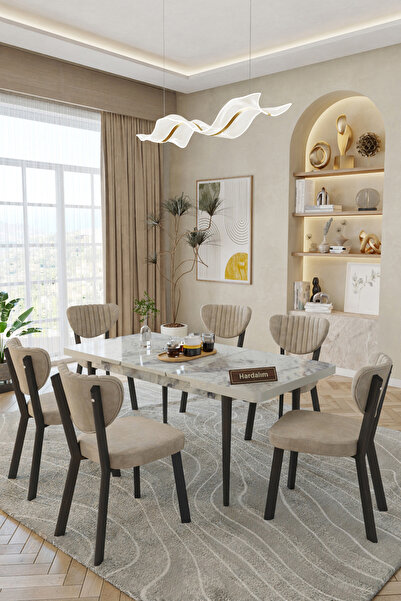 Hardalım Consept 80 x 130 Açılabilir Mutfak Masa Takımı Yemek Odası Takımı ,S...