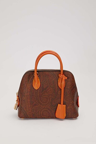 Levidor Premium Zipper Lock Detailed Handbag Dark Brown