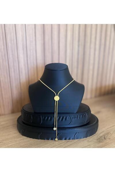 Çelik Luck Yazılı Gold Kolye