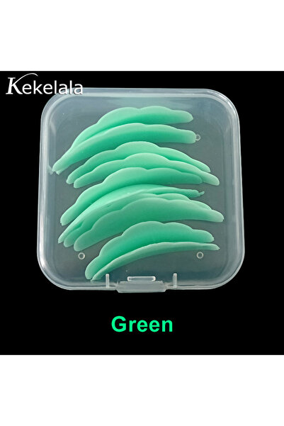 Choice10 مجموعة رفع الرموش القابلة لإعادة الاستخدام، 10 قطع، لون أخضر، وسادة ...