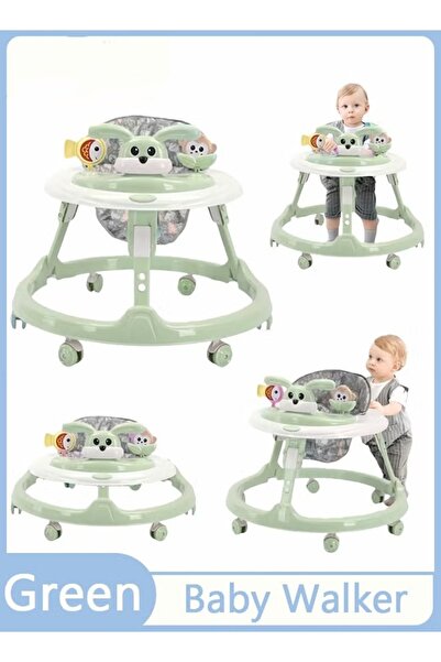 Generic مشاية أطفال قابلة للطي، مشاية دفع، مركز أنشطة قابل لتعديل الارتفاع مع...