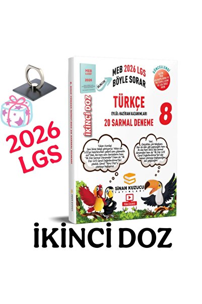 SİNAN KUZUCU YAYINLARI Sinan Kuzucu 2026 LGS 8. Sınıf Türkçe İkinci Doz Denem...