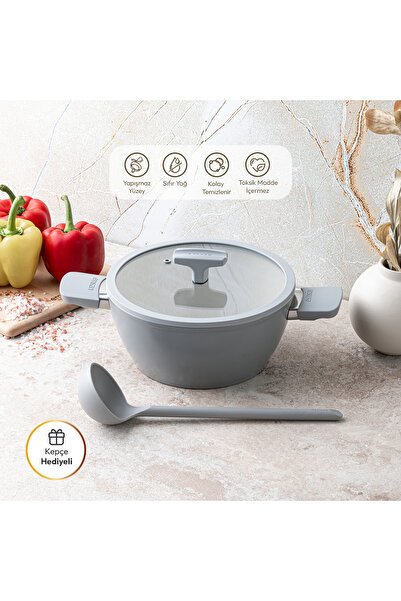 Emsan Swiss Rs 24 cm Deep Pot Gray