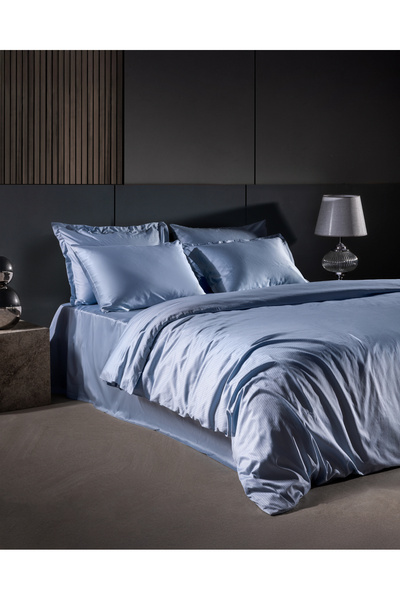 Madame Coco Thalie Double 100% Cotton Striped 300 Tc Satin Duvet Cover Set - ...