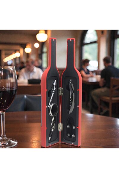 Kuzey Tacı مجموعة أدوات فتح زجاجات النبيذ بتصميم أنيق - فتاحة زجاجات، قاطع رق...