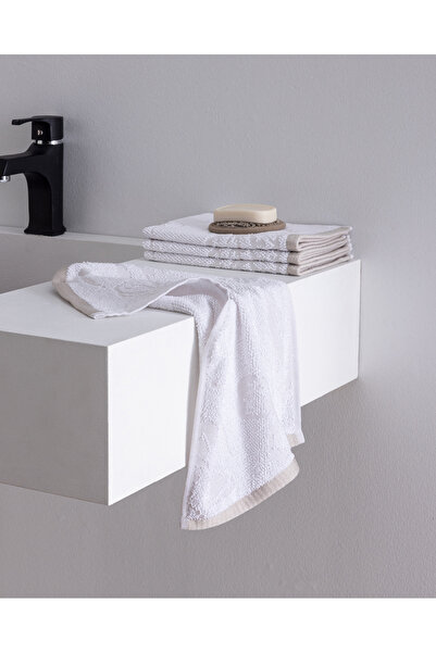 Madame Coco Opale 4-Pack Cotton Hand Towels - Beige - 30X45 cm