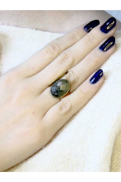 esha Natural Stone Peridot Zebercet Natural Stone Women's Adjustable Ring Euy2Pz