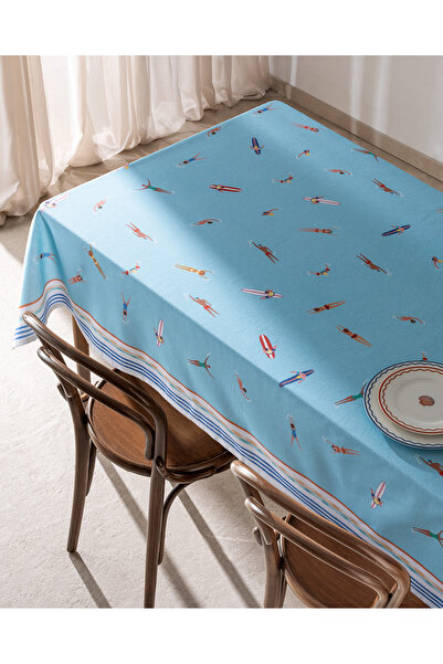Madame Coco Aubade Polycotton Tablecloth - Blue - 150X200 cm