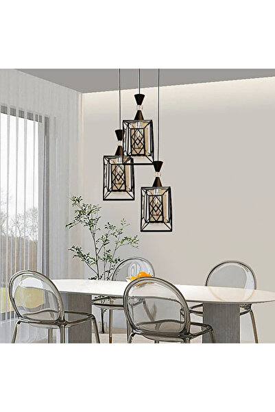 Humer نجف علاقي مودرن اسود E27*3