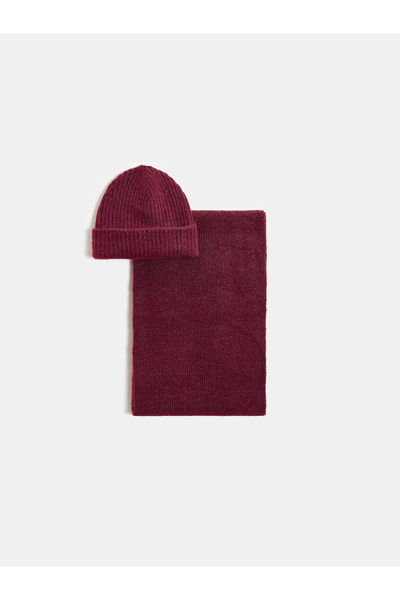 Dilvin A003 Scarf Beret Set-Burgundy