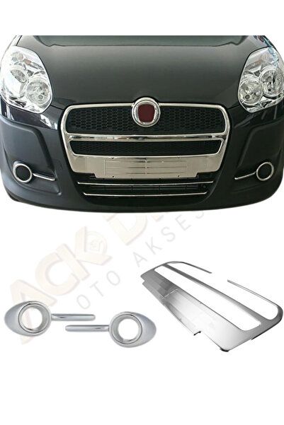 ACK Dizayn FİAT DOBLO 2010-2014 ARACA ÖZEL KROM ÖN SET (ÖN PANJUR+SİS ÇERÇEVE...