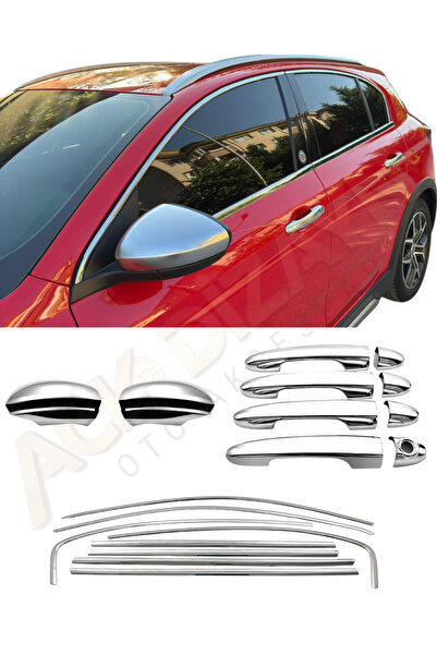 ACK Dizayn FİAT EGEA 3'LÜ KROM PREMİUM SET (CAM ÇERÇEVESİ TAMTUR-KROM AYNA KA...