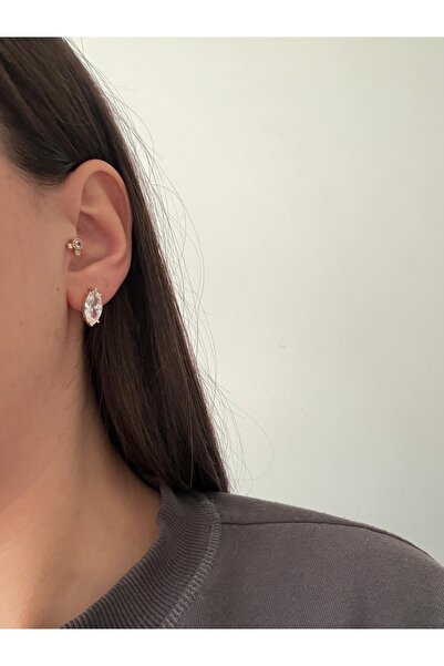 Charmist أقراط من الفولاذ على شكل ماركيز مرصعة بحجر الزركون