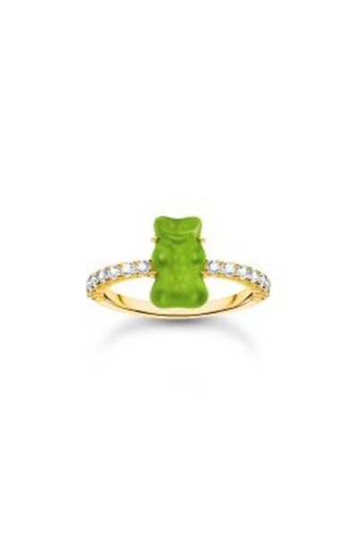 Thomas Sabo TR 2459-414-6-54 Gold ring w. green Goldbears