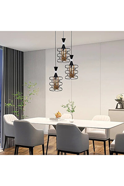 Humer نجف علاقي مودرن اسود E27*3