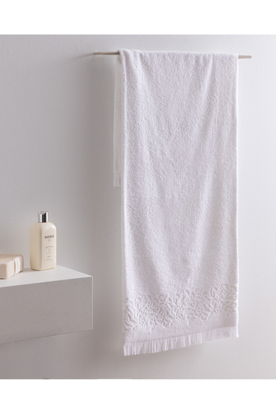 Madame Coco Amande 100% Cotton Bath Towel - White - 70X140 cm