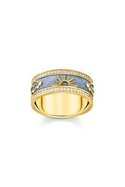 Thomas Sabo TR 2450-565-1-58 Golden Band Ring with White Zirconia and Enamel ...