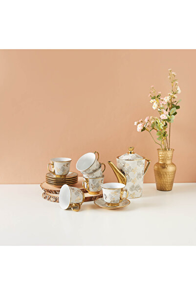 Lifestyle Floral Print 13-Piece Cup and Saucer Set