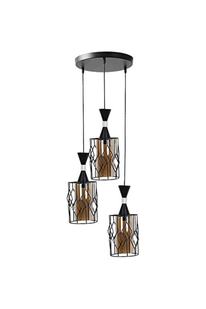 Humer نجف علاقي مودرن اسود E27*3