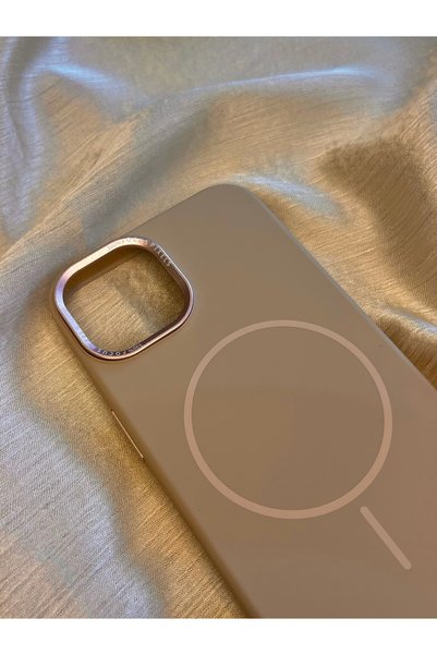D&Z ACCESSORİES Magsafe Compatible Matte Textured Premium Case Compatible with iPhone 13 - 14 Non-Slip Surface |   Beige Color