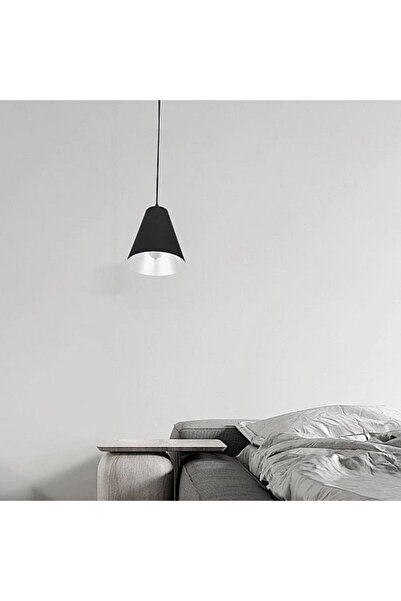 Humer نجف علاقي مودرن اسود مع ابيض E27*1L قطر 14 سم