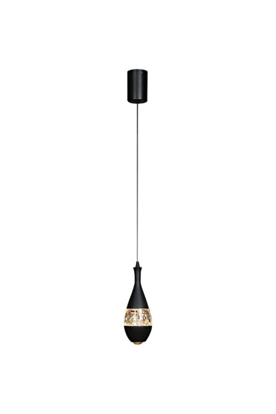 Humer Modern black pendant light with yellow W5 bulbs