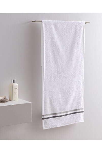Madame Coco Rosabelle Cotton Bath Towel - White/Grey - 70X140 cm
