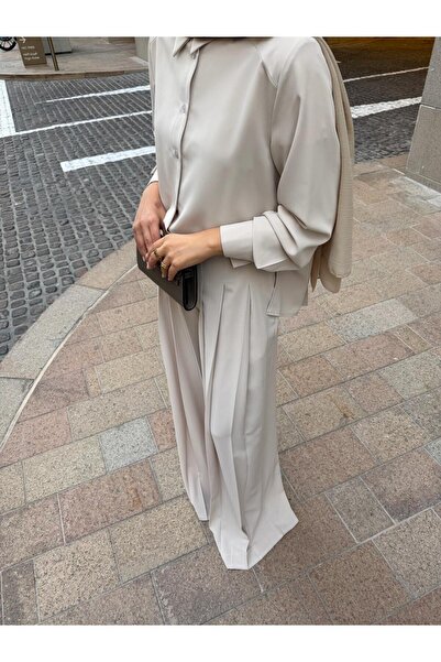 MODA S&S BZLİNE طقم قميص وبنطلون مطوي